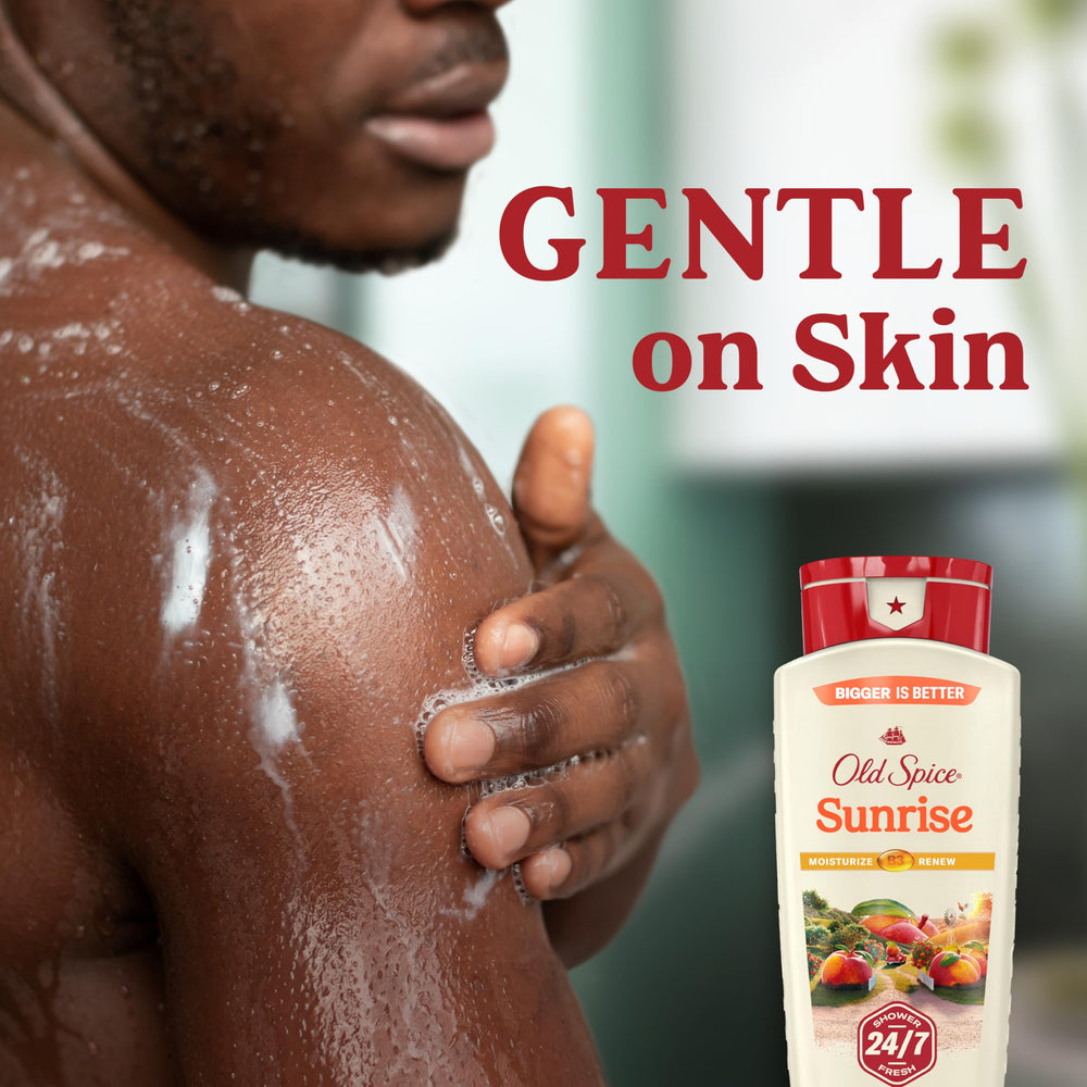 Old Spice peach and mandarin peel scented notes evoking freshness