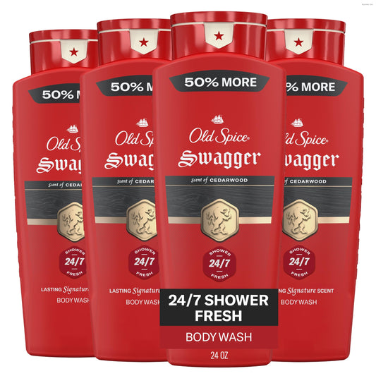 Old Spice Swagger front packaging showing bottle and scent benefits