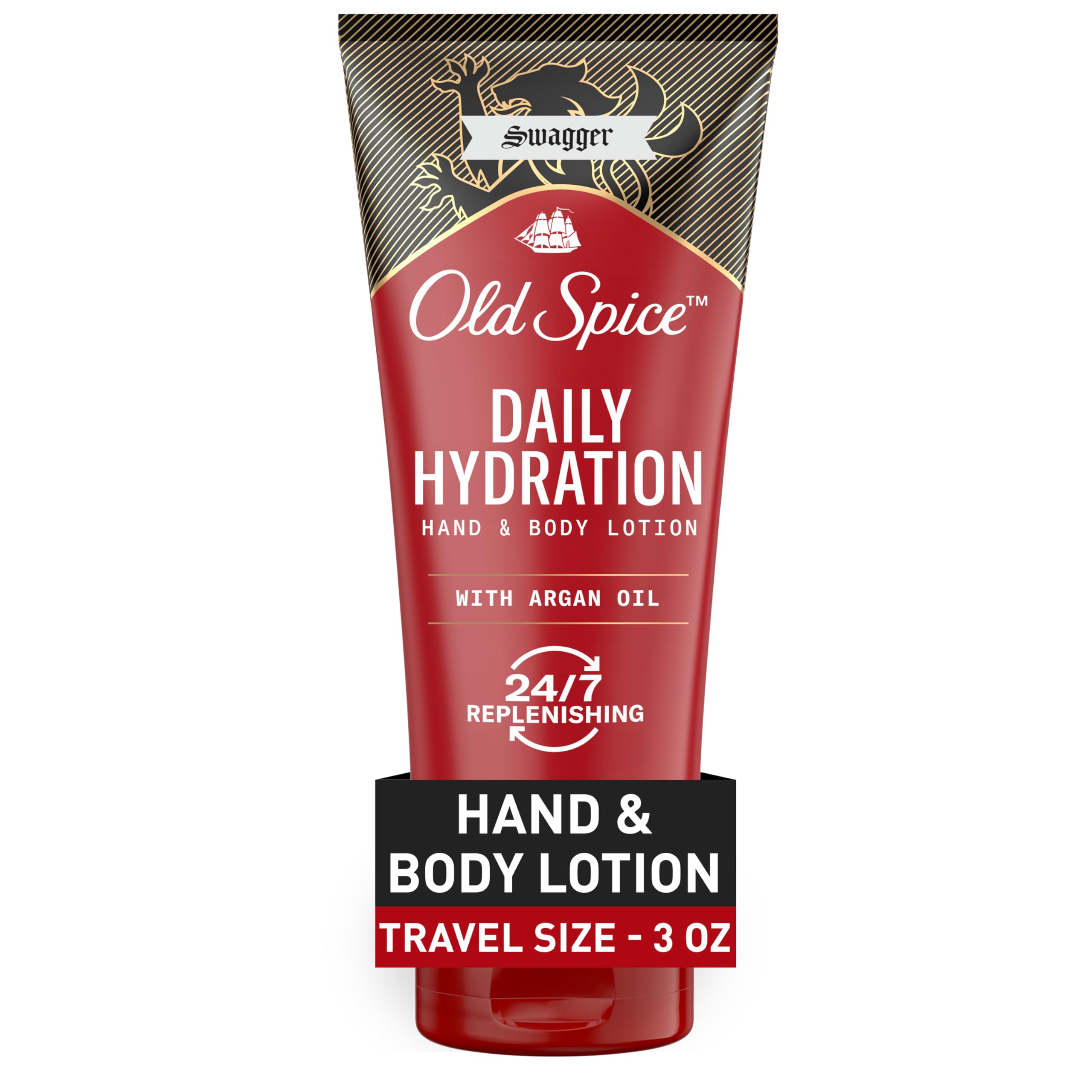 Old Spice front packaging showing compact travel bottle and scent branding for convenience