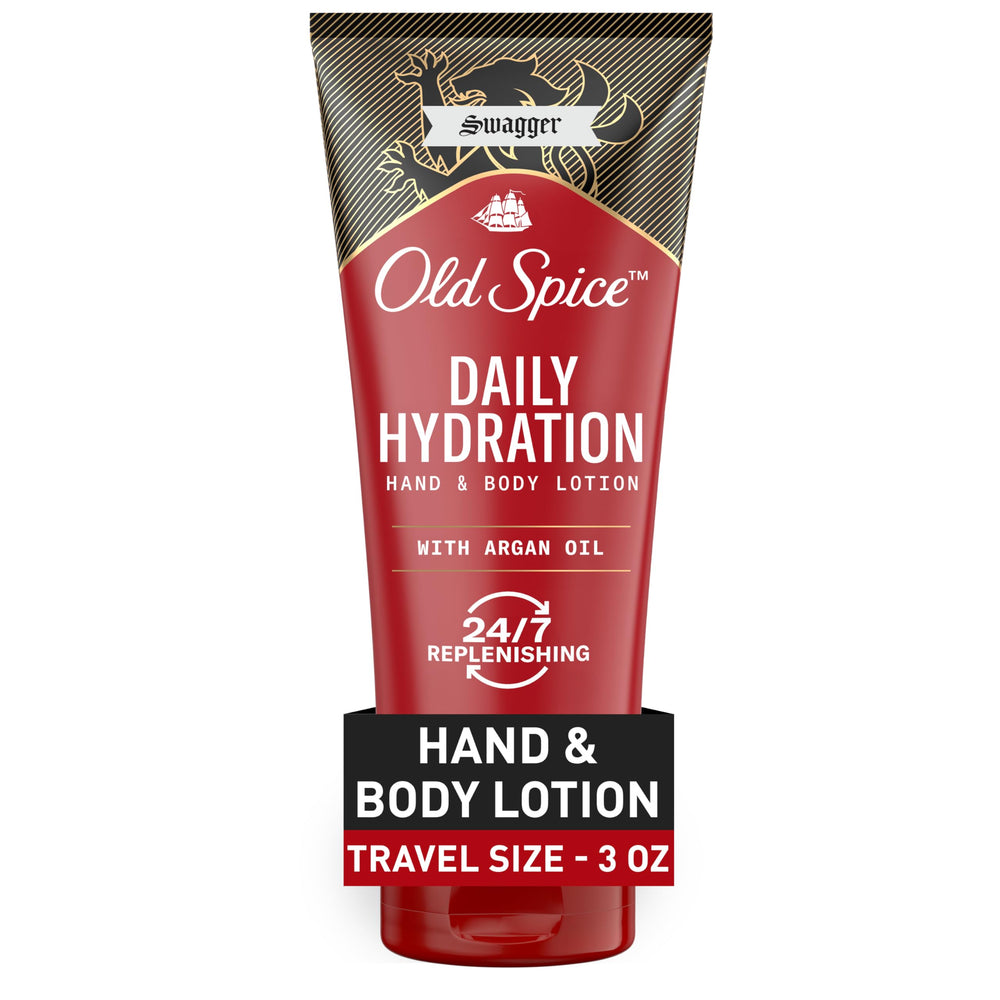 Old Spice front packaging showing compact travel bottle and scent branding for convenience