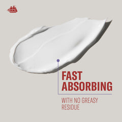 Old Spice applied to hand demonstrating quick absorption and non-greasy finish
