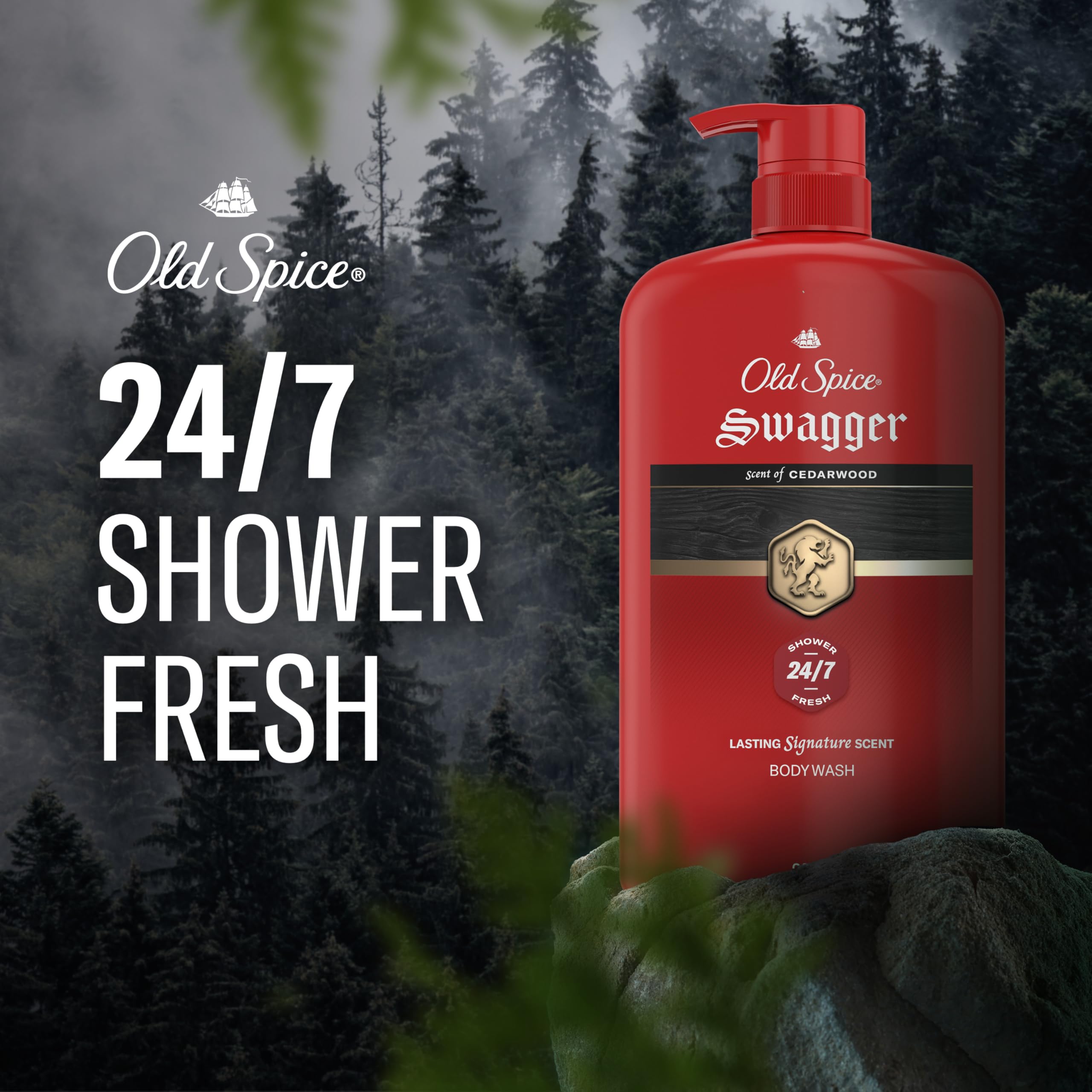Old Spice Swagger texture poured showing rich lather and efficient cleansing