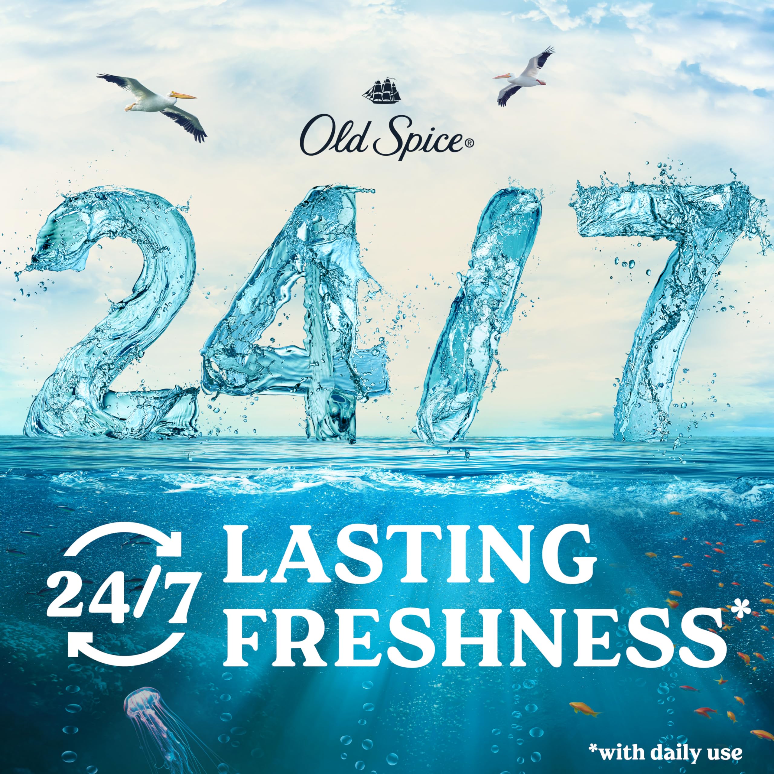 Old Spice exfoliating gel texture with visible microbeads for smoother skin