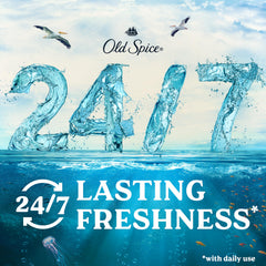 Old Spice exfoliating gel texture with visible microbeads for smoother skin