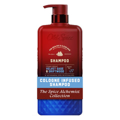Old Spice front packaging showing Velvet Sage & Driftwood scent and size benefits