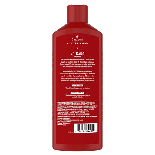 Old Spice Volcano back label and ingredients panel for clear product information