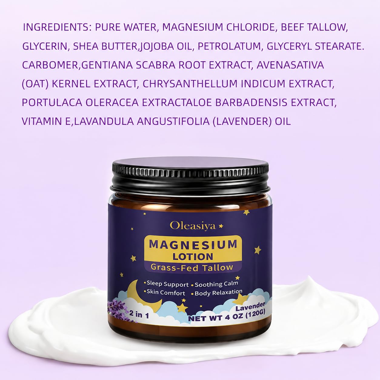 OLEASIYA jar on bedside table suggesting nightly routine relaxation benefit