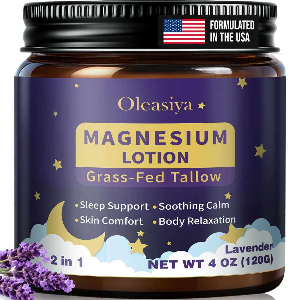 OLEASIYA front packaging showing jar and calming lavender benefit