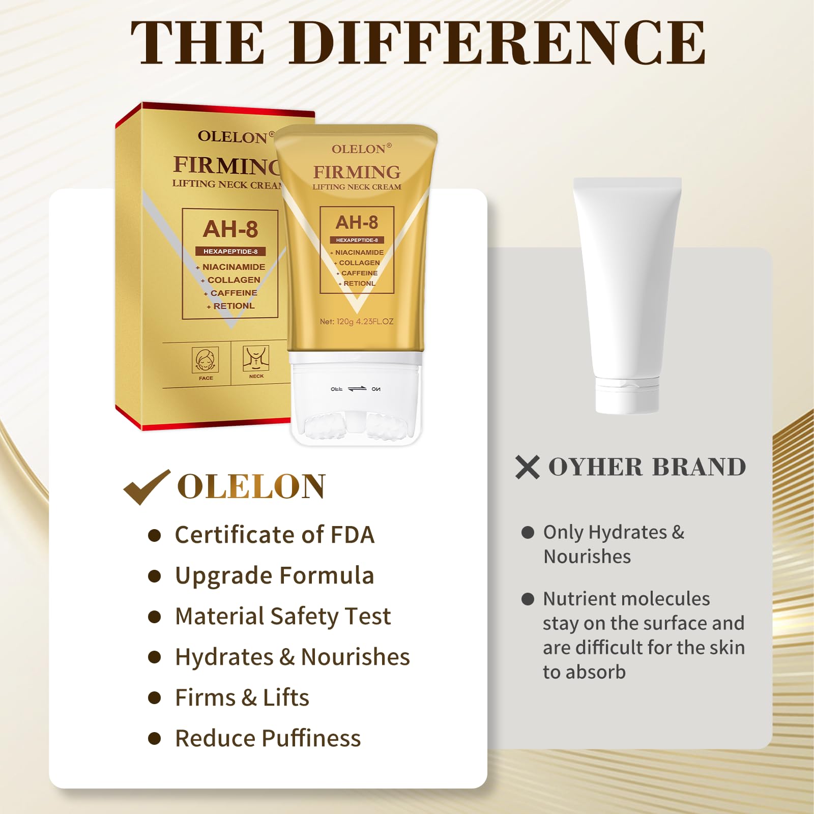 OLELON AH8 massage roller detail highlighting ergonomic clockwise design