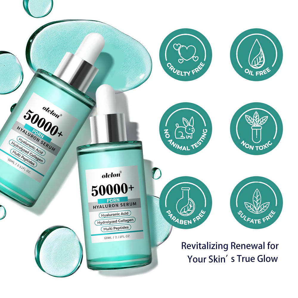 OLELON size comparison next to coin showing compact 60ml travel-friendly benefit