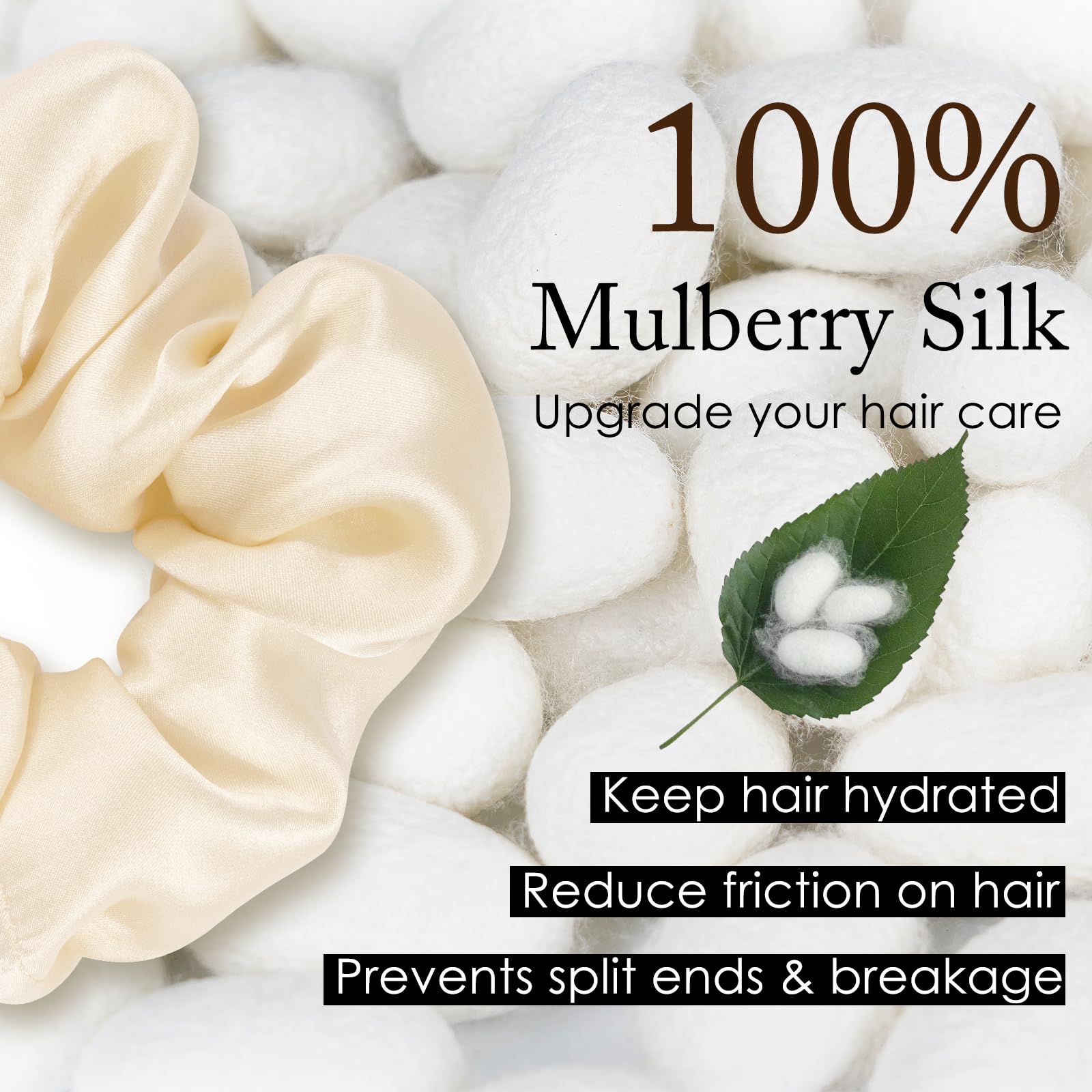 OLESILK close-up of mulberry silk texture highlighting silky smoothness and shine benefit