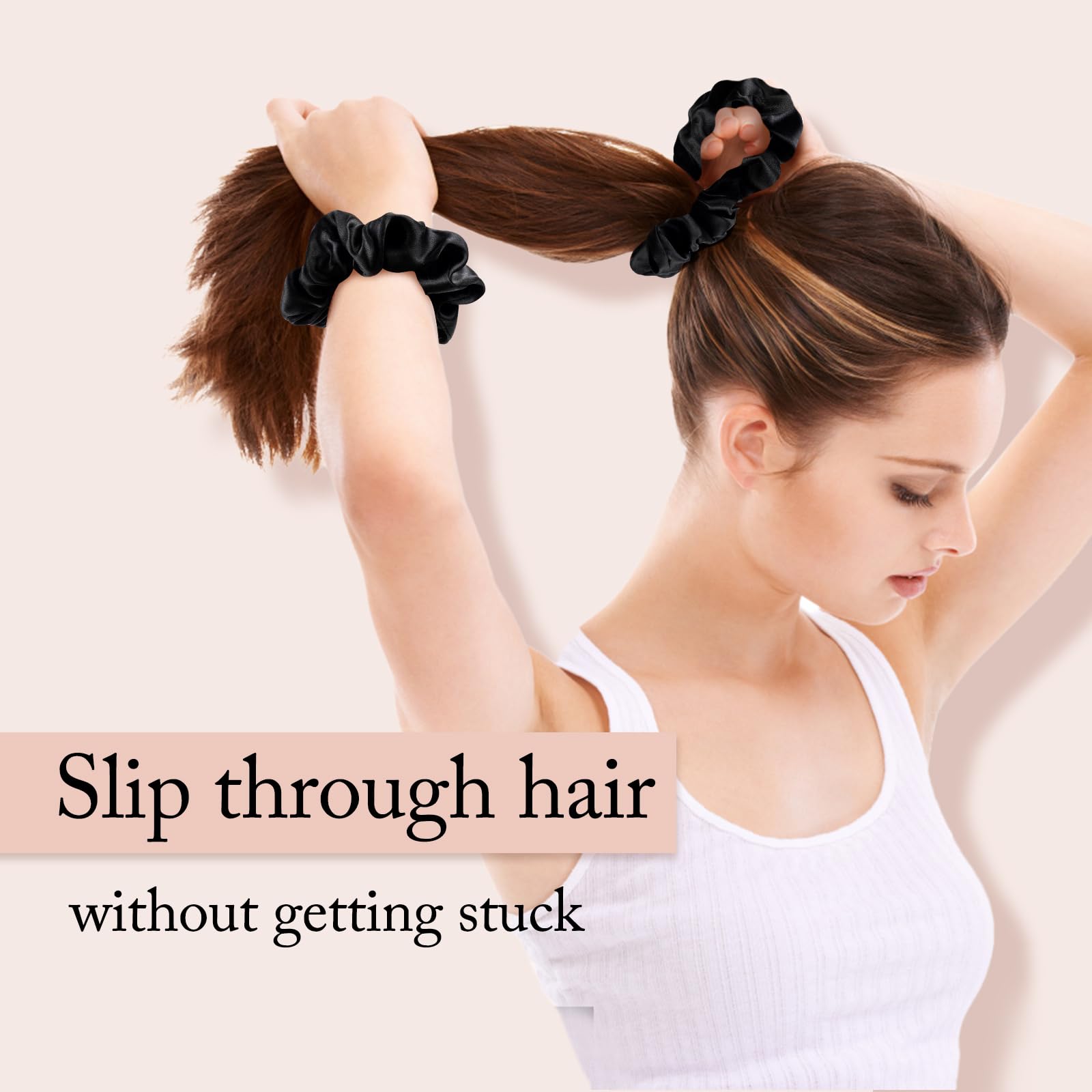 OLESILK scrunchie securing a ponytail showing gentle hold and reduced hair stress benefit