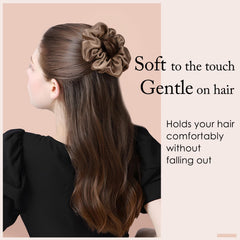 OLESILK scrunchie worn on wrist as accessory showing comfortable, damage-free hold