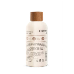 close-up of Oliology label and pump highlighting ingredient clarity