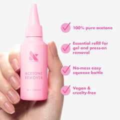 Olive & June squeeze nozzle detail for precise application and mess-free control