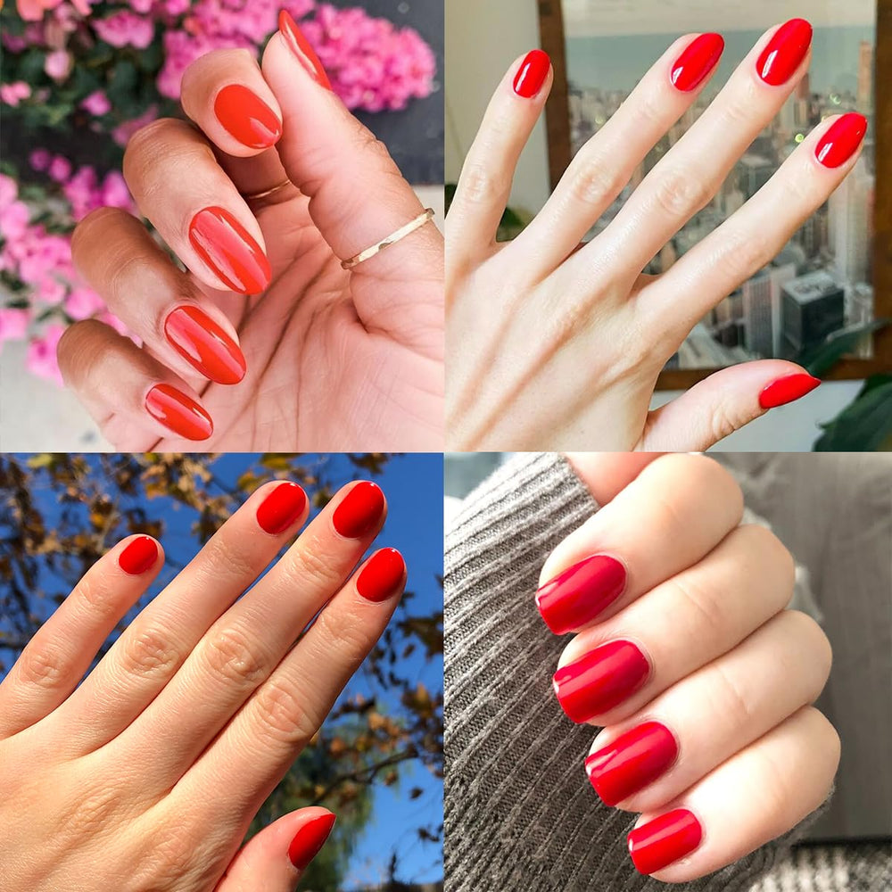Olive & June application on hand demonstrating clean coverage and ease