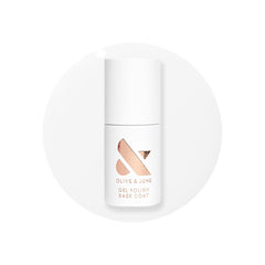 Olive & June base coat bottle front showing clean formula benefit