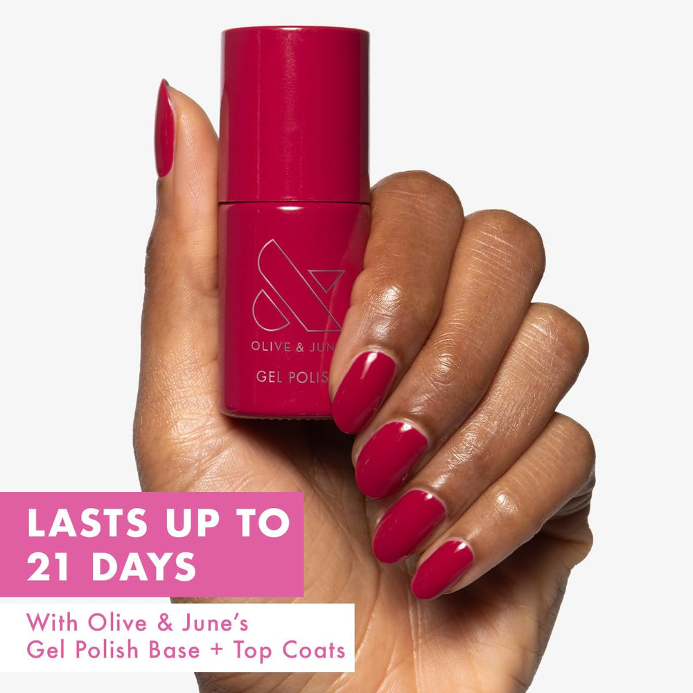 Olive & June brush and cap demonstrating smooth application and precise control