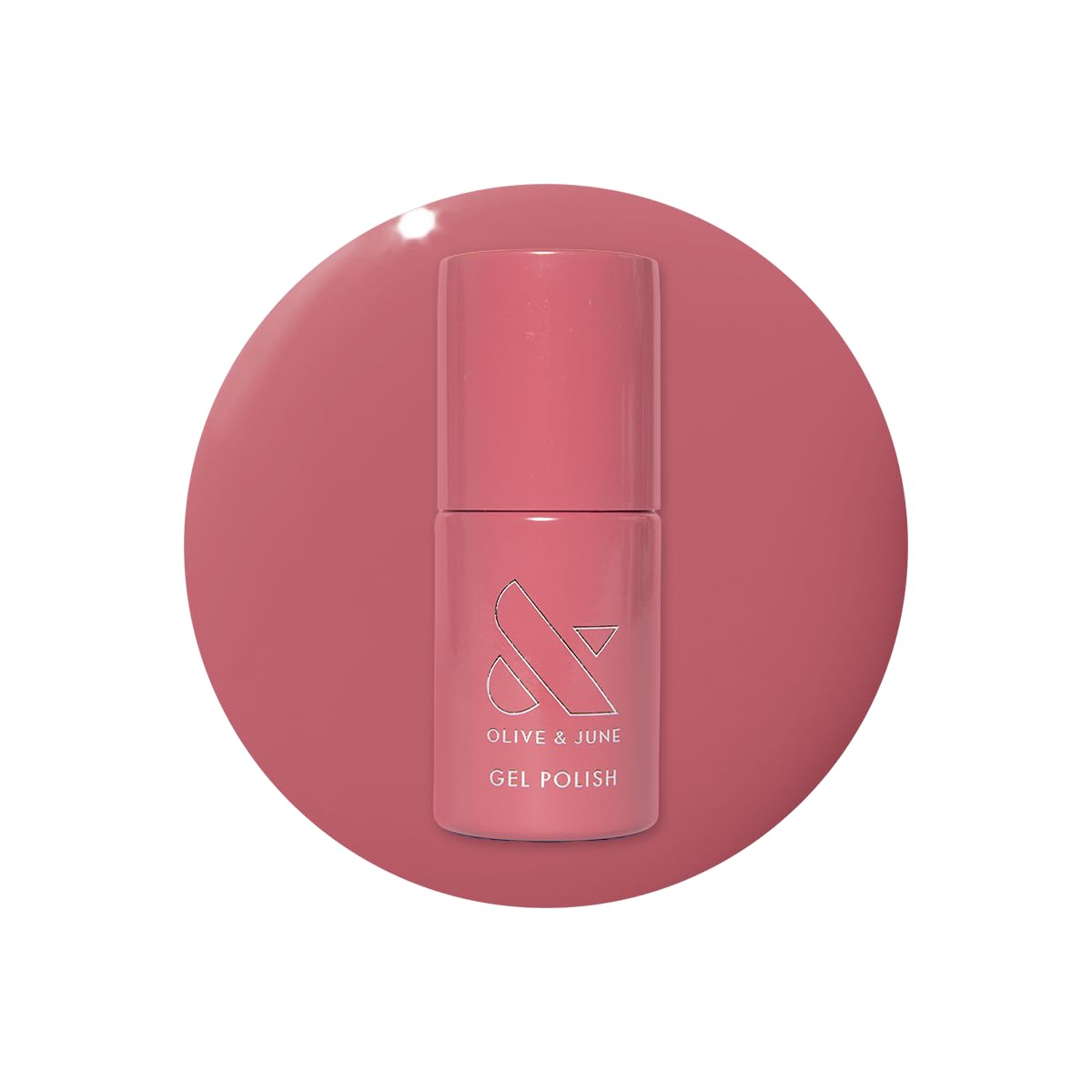 Olive & June bottle front packaging showing boysenberry color and brand benefit