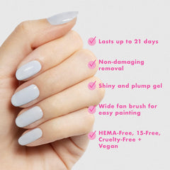 Olive & June BP Icy Blue applied to toes showing long-lasting pedicure benefit