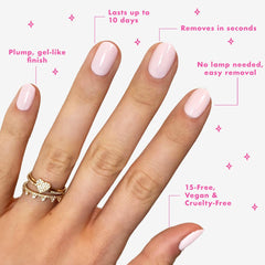 Olive & June polish freshly painted nail demonstrating smooth application