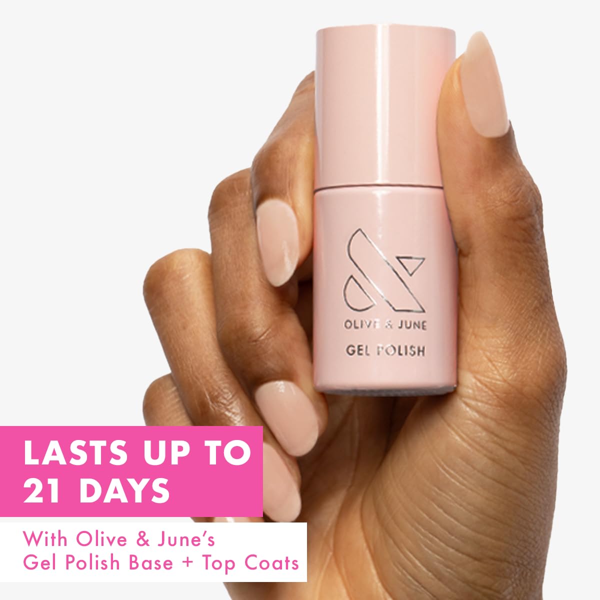 Olive & June brush stroke swatches showing smooth application and true color payoff