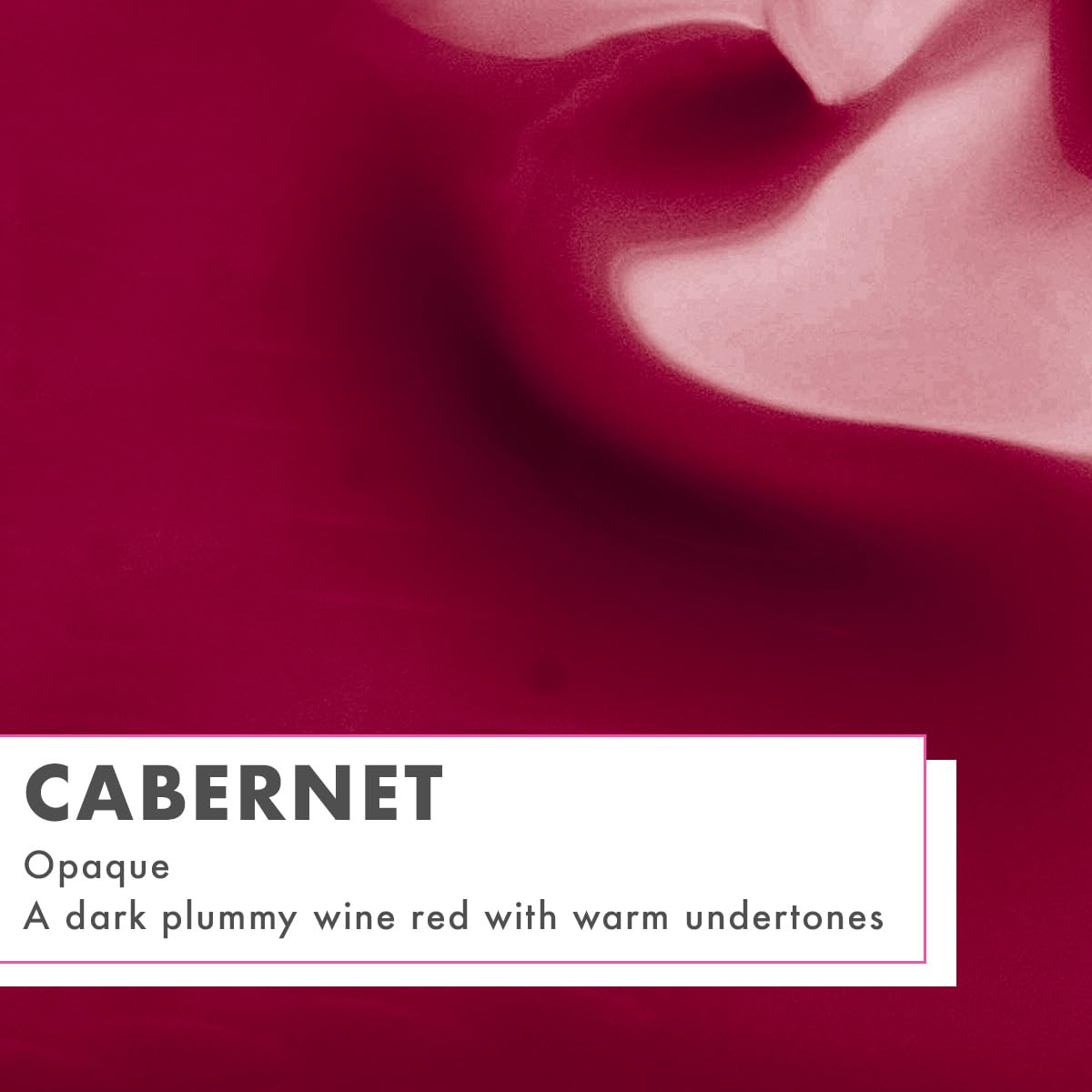 Olive & June color swatch on skin illustrating true Cabernet shade and rich pigment payoff