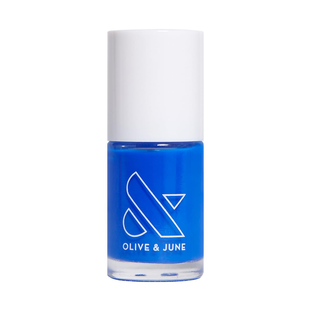 Olive & June front bottle of Can't Lose Bright Blue showing shade and brand benefit