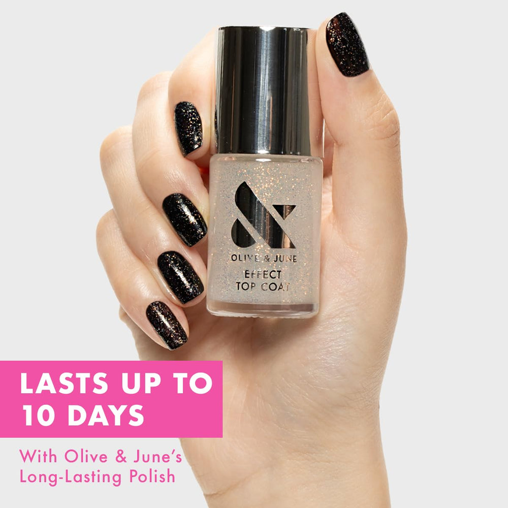 Olive & June wide brush close-up delivering even strokes and easy coverage