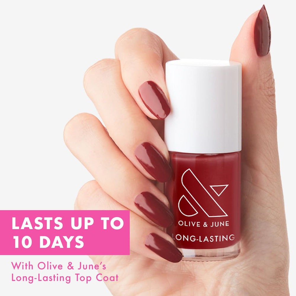 Olive & June fan brush close-up delivering even coverage and easy control
