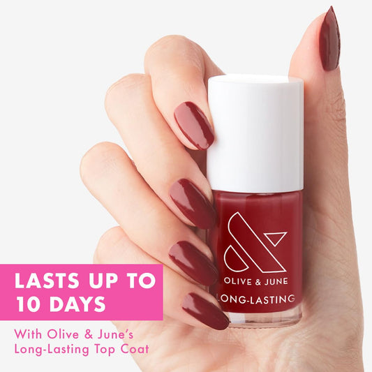 Olive & June fan brush close-up delivering even coverage and easy control