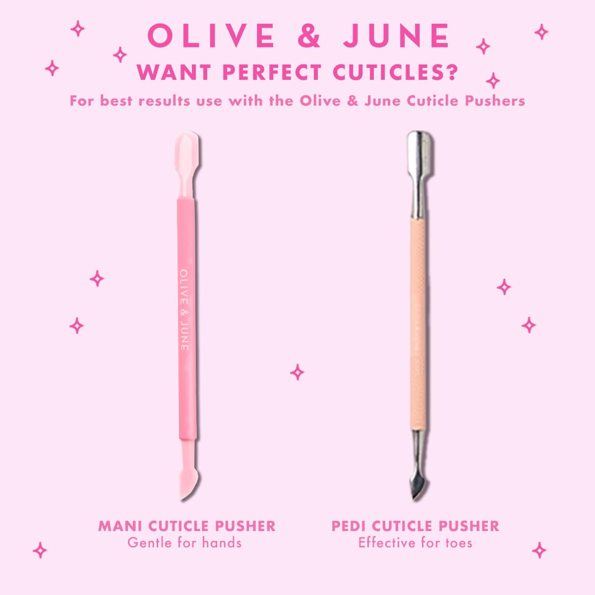 Olive & June before and after nails showing smoother cuticles benefit