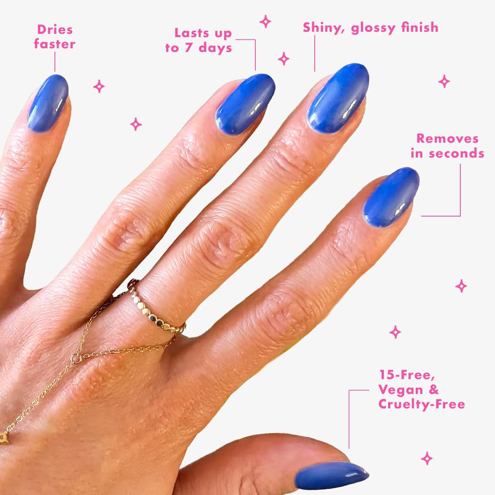 Nails drying in one minute with Olive & June polish, fast-smudge prevention
