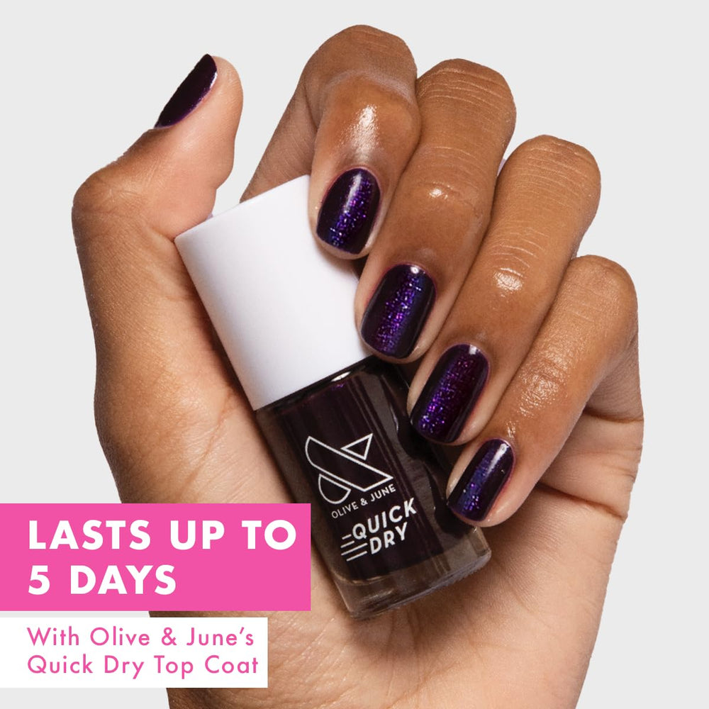Olive & June wide fan brush detail for even, streak-free polish application