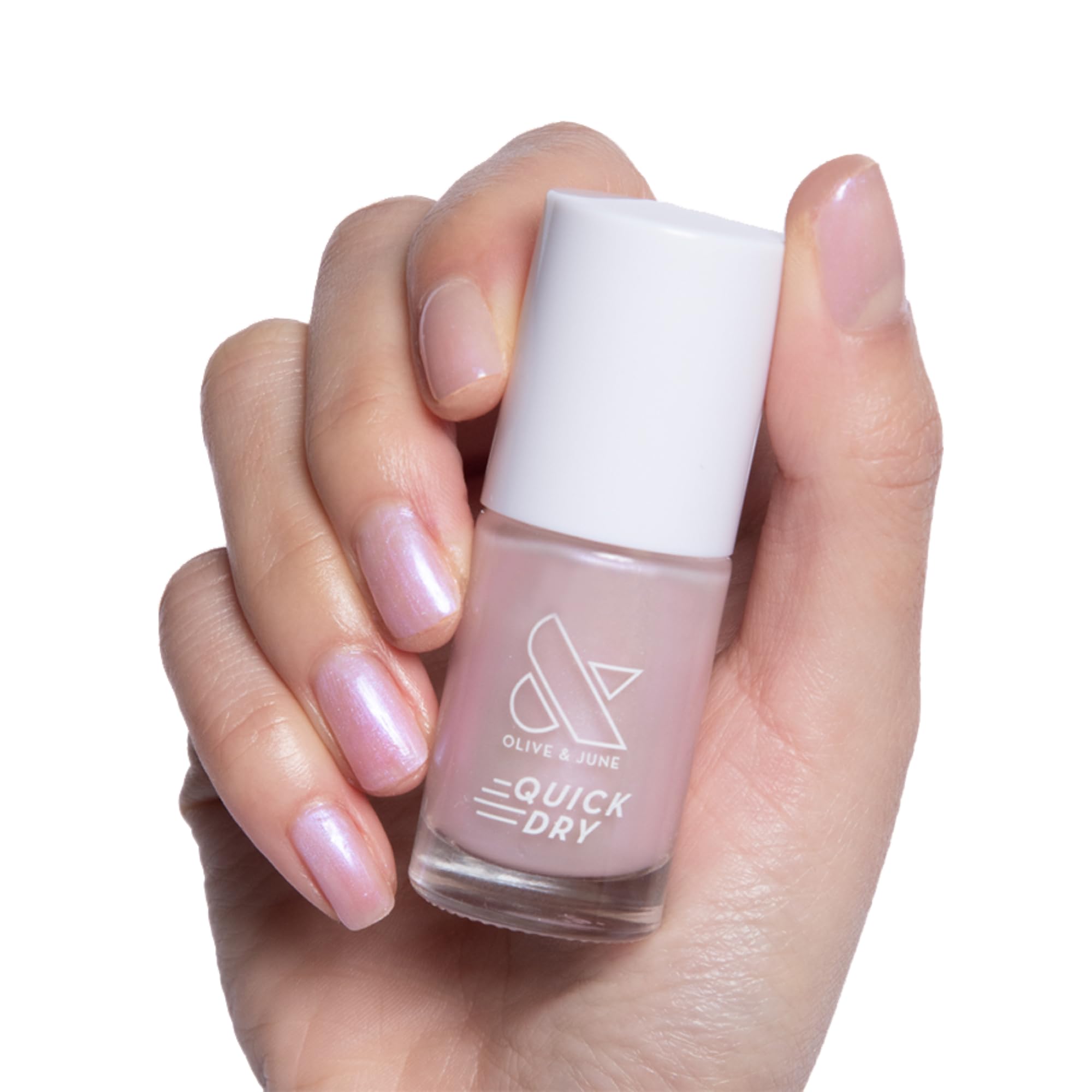 Olive & June front bottle showing Baroque Pearly Iridescent shade and quick-dry benefit