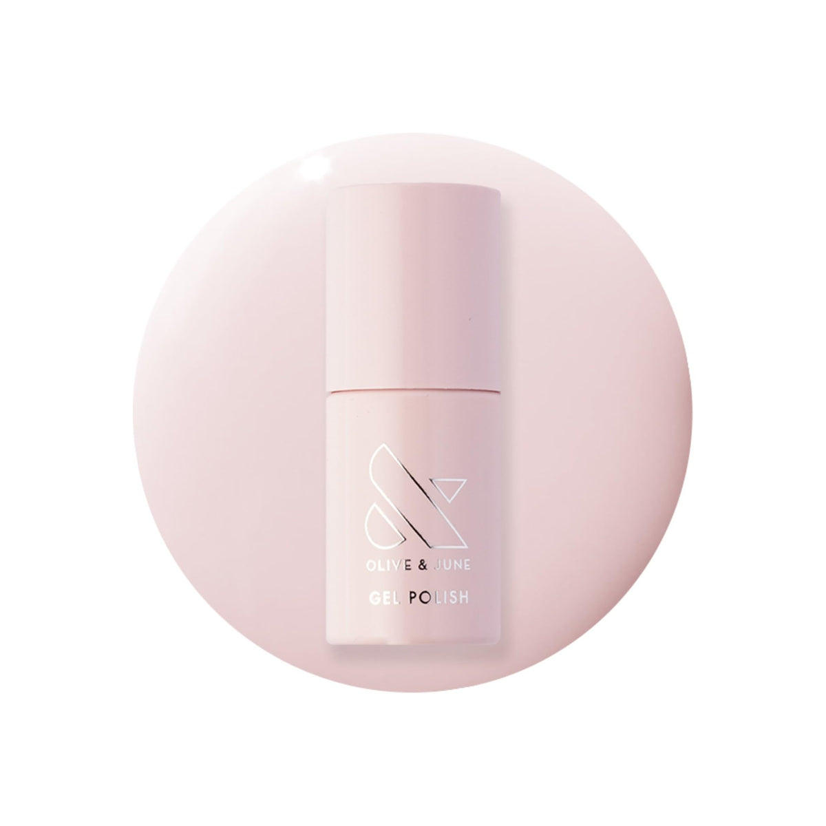 Olive & June bottle front view showing CCT Sheer Pink and clean formula benefit