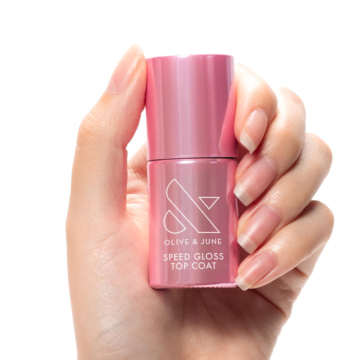 Olive & June front bottle showing polish branding and quick-dry benefit