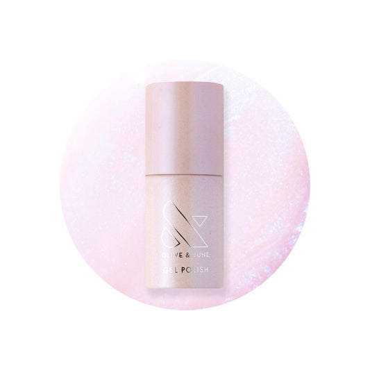 Olive & June front bottle showcasing Pink Goldfish iridescent and glossy finish