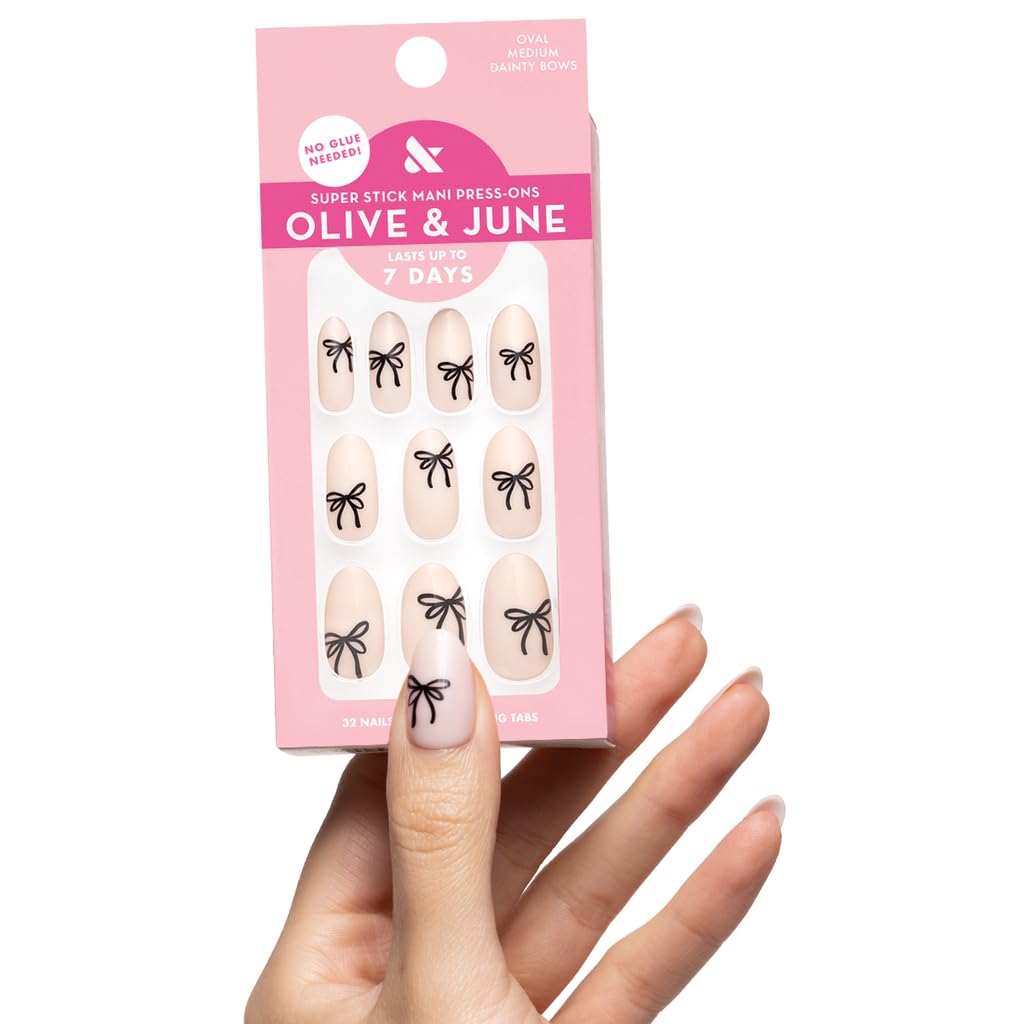 Olive & June front packaging showing full Super Stick Mani kit and benefits