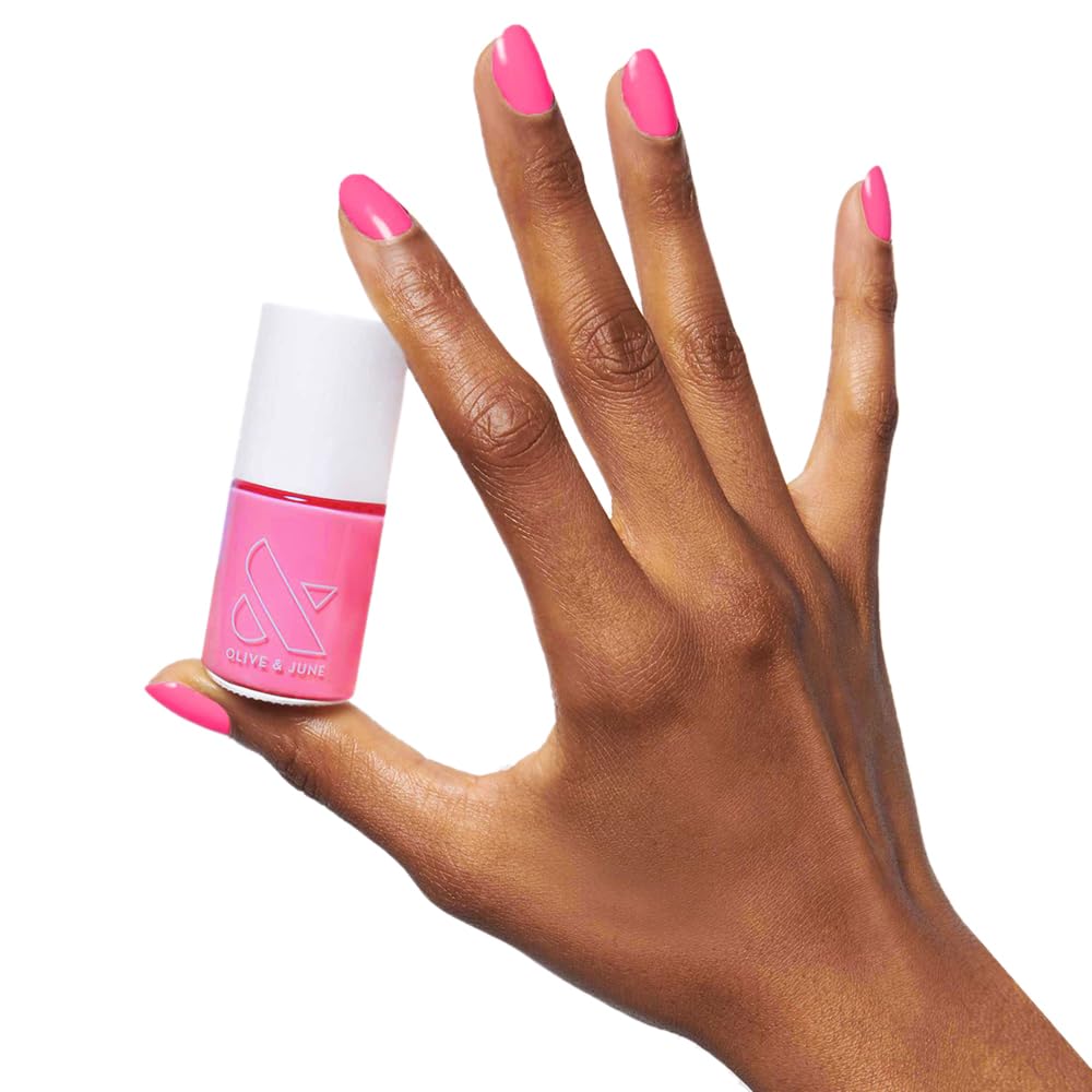 Olive & June front packaging showing pure pink shade and benefits