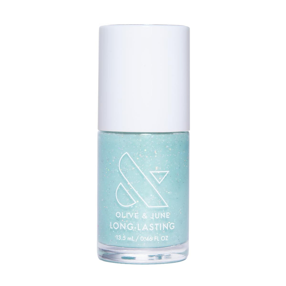 Olive & June front packaging showing Mandalorian Grogu holo glitter, glossy finish