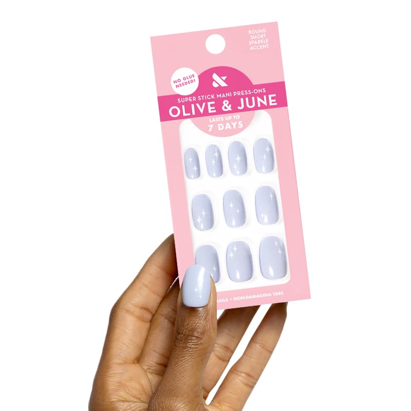 Olive & June front packaging showing the full Super Stick Mani kit and benefits