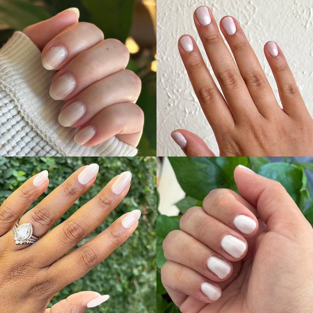Olive & June LED lamp curing nails showing fast, even curing benefit