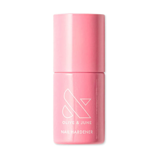 Olive & June bottle front view showing label and glossy finish benefit