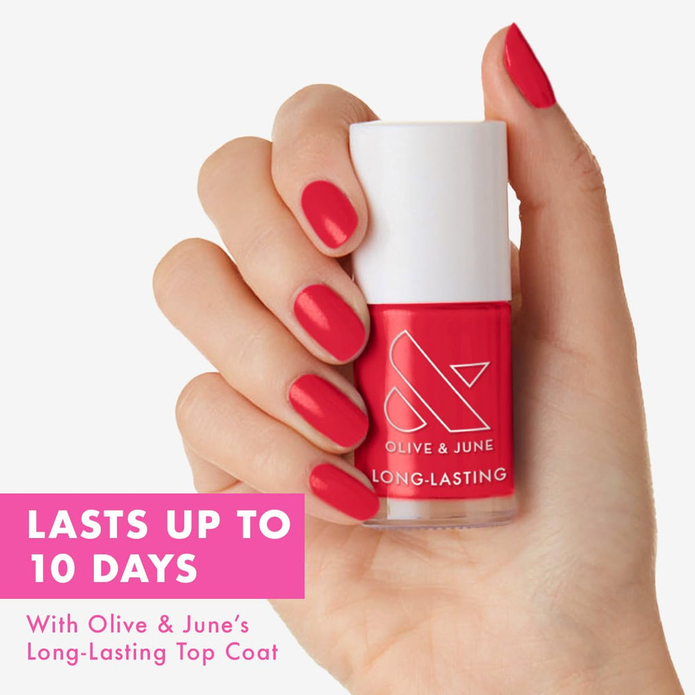Olive & June wide fan brush detail displaying precision for faster, neater application