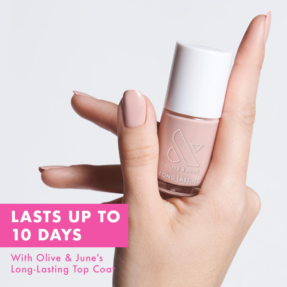 Olive & June wide fan brush detail delivering smooth, fast coverage
