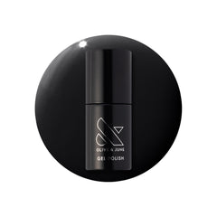 Olive & June front bottle showing E+M Inky Black with clear branding and polish benefit