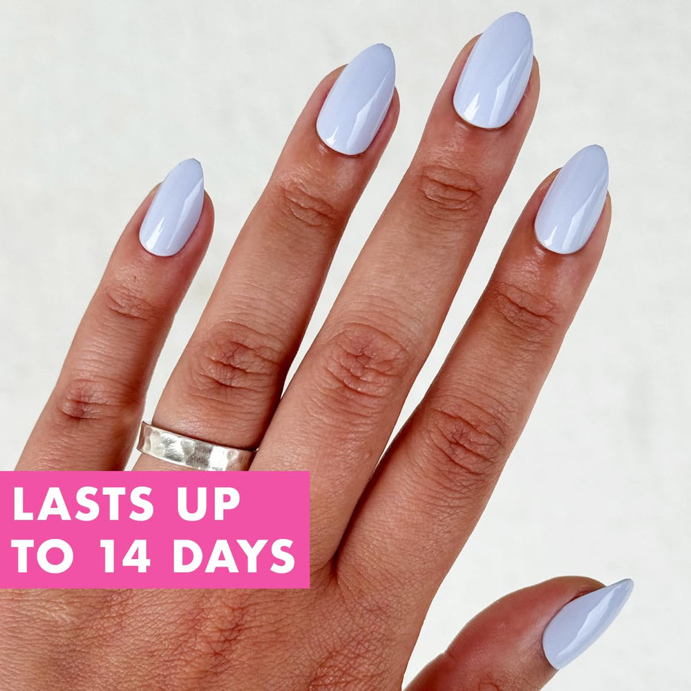 Olive & June almond medium nails worn on hands for everyday style benefit