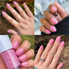 Hand model wearing Olive & June JM Pinky Lavender for salon look
