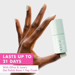 Olive & June brush stroke of pastel sage showing smooth application and coverage